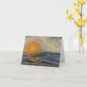 Carte Coucher de soleil sur la mer (Fleur jaune)
