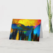 Carte Coucher de soleil sur la montagne (Devant)