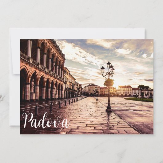 Carte Coucher de soleil sur le carré à Padova en Italie (Devant)
