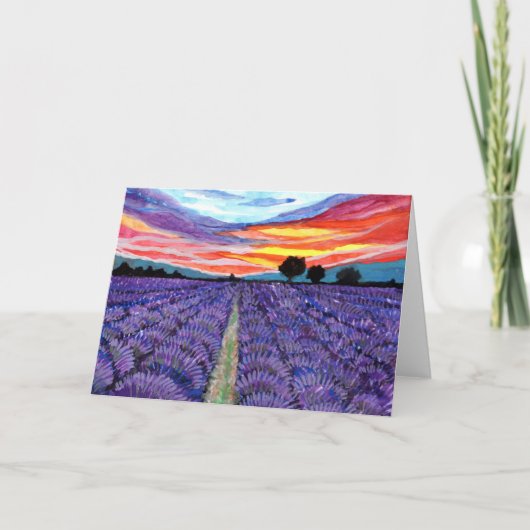 Carte Coucher de soleil sur le champ Lavender (Devant)