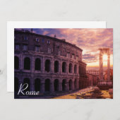 Carte Coucher de soleil sur le Colisée de Rome à Rome (Devant / Derrière)