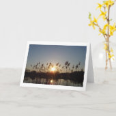 Carte coucher de soleil sur le lac (Fleur jaune)