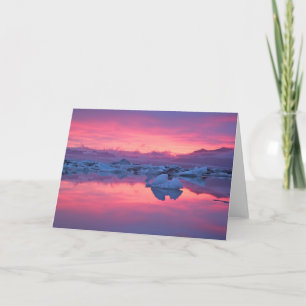 Carte Coucher de soleil sur le lagon du glacier Jokulsar