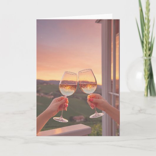 Carte Coucher de soleil sur le vignoble Toast (Devant)