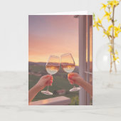 Carte Coucher de soleil sur le vignoble Toast (Fleur jaune)