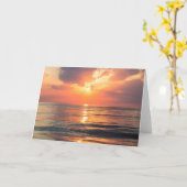 Carte coucher de soleil sur l'eau (Fleur jaune)