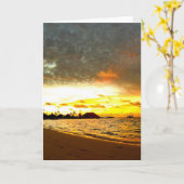 Carte Coucher de soleil sur les Maldives (Fleur jaune)