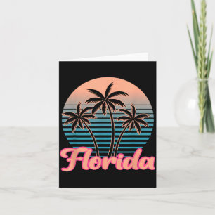 Carte Coucher de soleil sur un palmier vintage de Florid