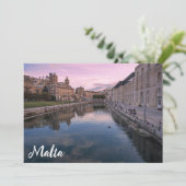 Carte Coucher de soleil sur un petit canal à Cospicua, M (Debout devant)