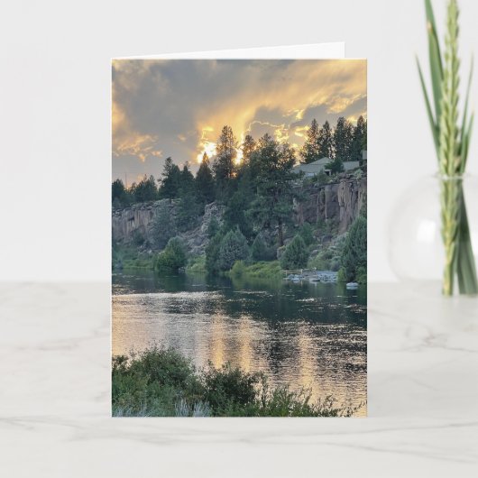 Carte Coucher de soleil sur une rivière (Devant)