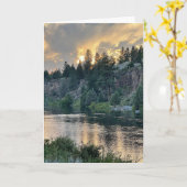 Carte Coucher de soleil sur une rivière (Fleur jaune)