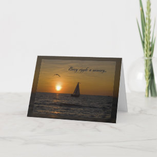 Carte Coucher de soleil sympa avec voilier