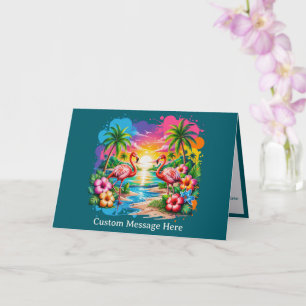 Carte Coucher de soleil tropical personnalisé au paradis
