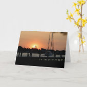 Carte Coucher du soleil 2 de port d'Ocracoke (Fleur jaune)