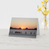 Carte Coucher du soleil à la tête de canassons (Fleur jaune)