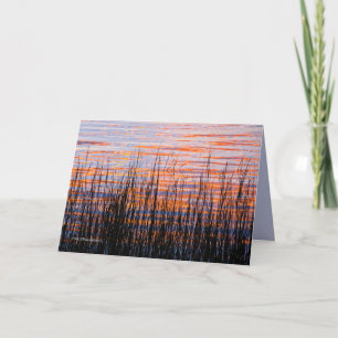 Carte Coucher du soleil avec des herbes