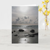 Carte Coucher du soleil de plage (Fleur jaune)