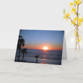Carte Coucher du soleil de San Diego à la plage (Fleur jaune)