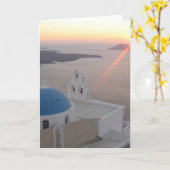 Carte Coucher du soleil de Santorini (Fleur jaune)