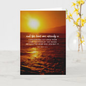 Carte Coucher du soleil d'océan de vers de bible (Fleur jaune)