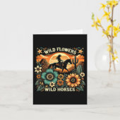 Carte Coucher du soleil fille équitation Cheval Fleurs s (Fleur jaune)
