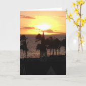 Carte Coucher du soleil hawaïen (Fleur jaune)