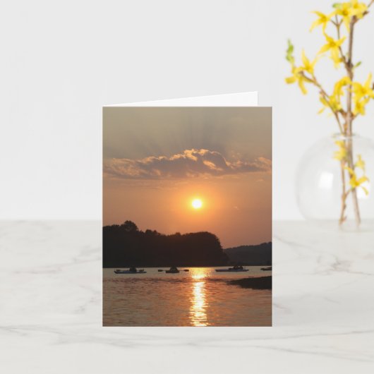 Carte Coucher du soleil Kayaking (Fleur jaune)