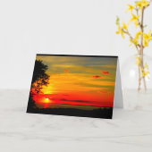 Carte Coucher du soleil patriotique de Winnebago de lac (Fleur jaune)