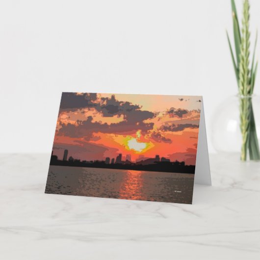 Carte Coucher du soleil--pensée à vous (Devant)