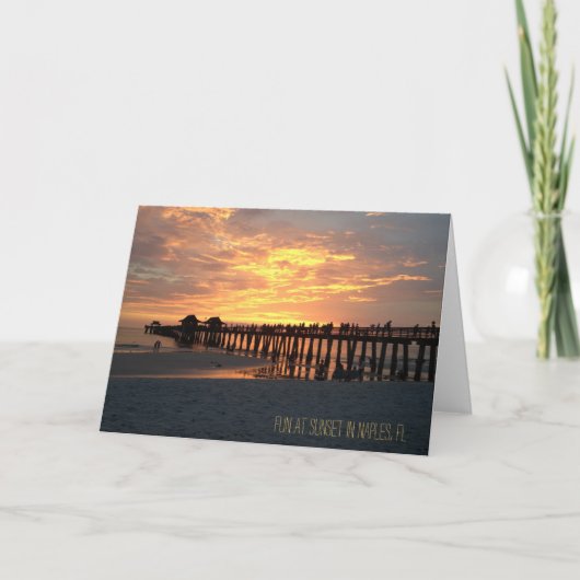 Carte coucher du soleil photo fl naples (Devant)