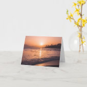 Carte Coucher du soleil renversant de plage (Fleur jaune)
