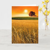 Carte Coucher du soleil rouge sang (Fleur jaune)