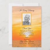 Carte Coucher du soleil sur l'eau funéraire Memorial Mer (Devant)