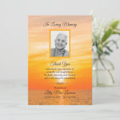 Carte Coucher du soleil sur l'eau funéraire Memorial Mer (Debout devant)