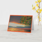 Carte Coucher du soleil vibrant pensant à vous (Fleur jaune)
