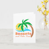 Carte Couchers De Soleil Et Palmiers Saison D'Été (Fleur jaune)