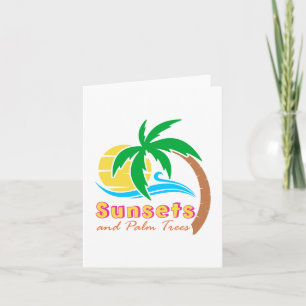 Carte Couchers de soleil et palmiers saison estivale