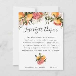 Carte Couches de nuit tardive   Jeu de Baby Shower