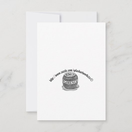 Carte "Coudre et coudre" (Dos)