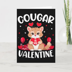 Carte Cougar est mon amant de la Saint-Valentin Cœur Cou