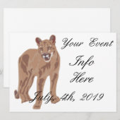 Carte Cougar Puma Lion de montagne Thunder_Cove (Devant / Derrière)