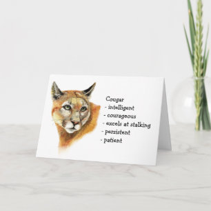 Carte Cougar Totem, Animal Guide Funny Birthday