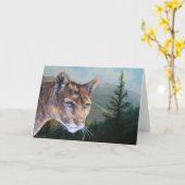 Carte Cougar View Wildlife Fine Art Toutes les occasions (Fleur jaune)