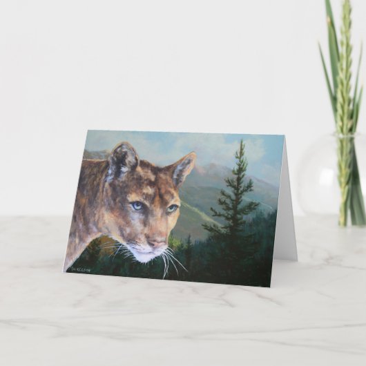 Carte Cougar View Wildlife Fine Art Toutes les occasions (Devant)