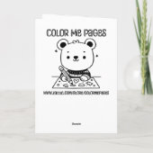 Carte Couleur | Anniversaire de l'enfant personnalisé (Dos)