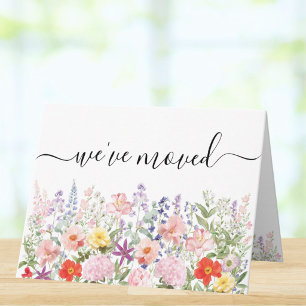 Carte Couleur aquarelle Adresse de nouvelle maison flora