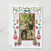 Carte couleur Aquarelle Décor de Noël (Devant)