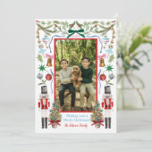 Carte couleur Aquarelle Décor de Noël (Debout devant)