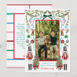 Carte couleur Aquarelle Décor de Noël