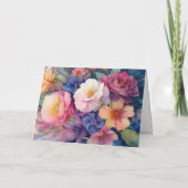 Carte couleur Aquarelle florale Blank Note (Dos)